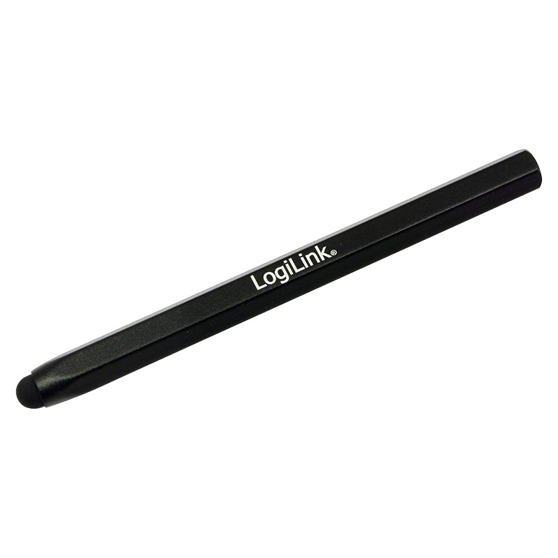 TOUCH PEN LOGILINK, pt. tablete si smartphone, varf din cauciuc, forma hexagonala, aluminiu, negru, "AA0010" (timbru verde 0.03 lei)