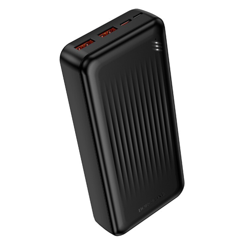 POWER BANK Borofone "BJ80B", 30000mAh, 22.5W, 1 x USB; 1 x USB Type-C; 1 x microUSB, total 5V/2A, negru "6941991121630" (timbru verde 0.98 lei)