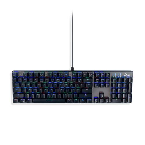 MediaRange Gaming Series Corded mechanical gaming-keyboard with 104 keys and 14 color modes, QWERTY (UK), black/silver "MRGS101-UK" (timbru verde 0.8 lei)