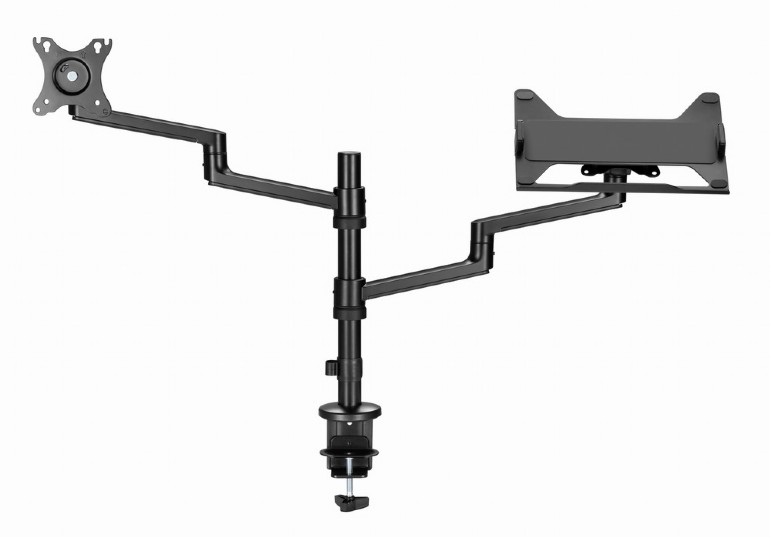 SUPORT de birou Gembird, pt 1 TV/monitor plat + 1 notebook 15.6", diag. max 32 inch, rotatie, inclinare, pivotare, orizontal, vertical, max 2x8 kg, "MA-DA-04"