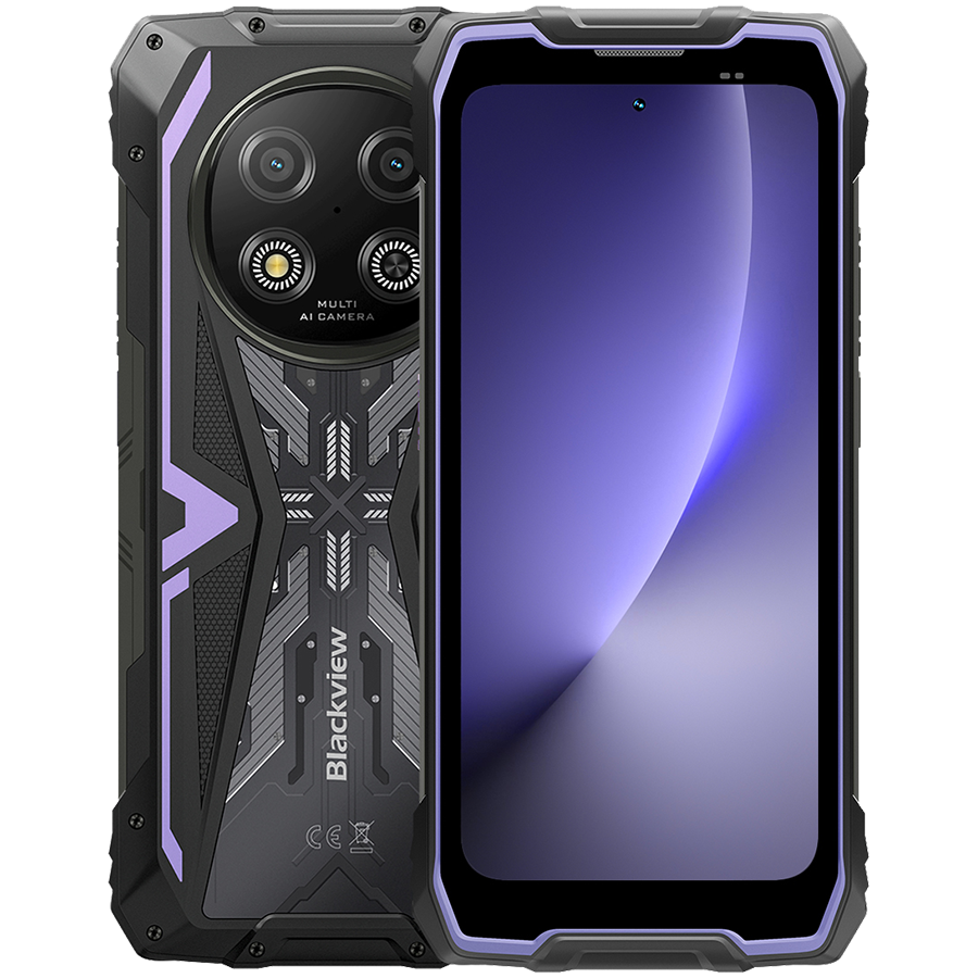 Blackview ROCK 2 5G 6.67-inch HD+ 1640x720 120Hz 12+256GB Unosoc T8100 Octa-Core 2.2GHz 13MP Front 16MP Rear NFC FG MIL-STD-810H 15000mAh Fingerprint Android 16 Purple "BVROCK2_P12_EU" (timbru verde 0.45 lei)