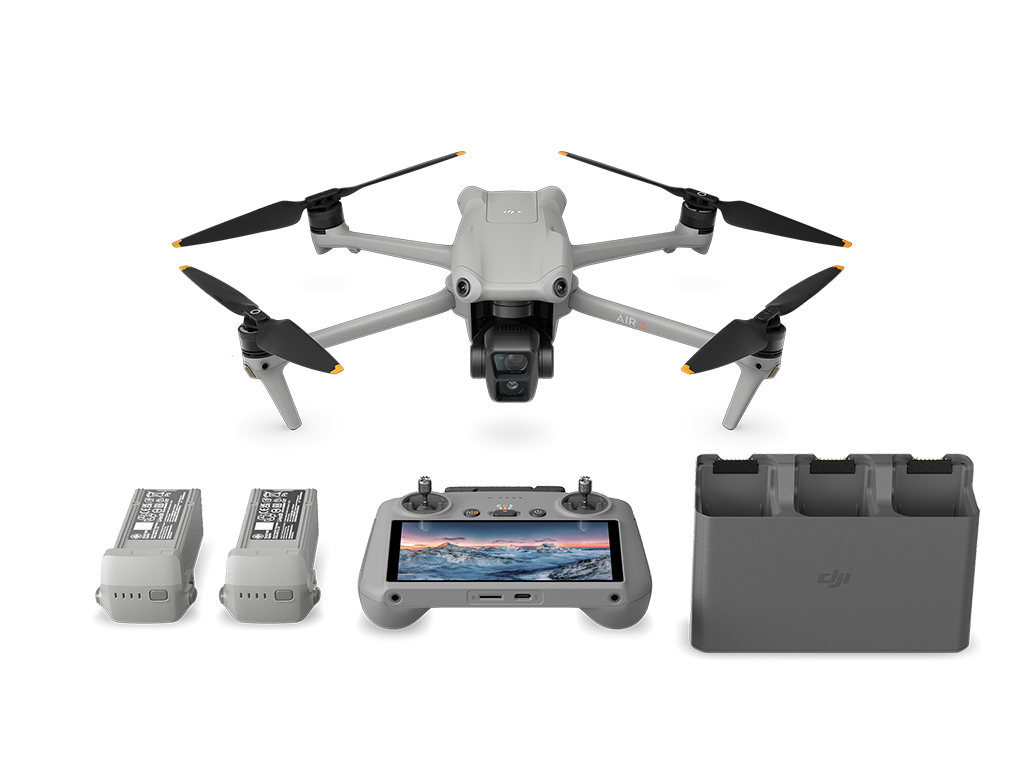 Kit Drona DJI Air 3 FMC, 4K/100+Smart Controller48MP, auton. 46min, 720g "CP.MA.00000693.01" timbru verde 1.20 lei