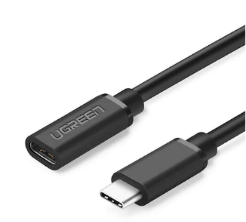 CABLU USB Type-C Ugreen prelungitor, "ED008" USB Type-C (T) la USB Type-C (M), 0.5m, negru, "40574" (timbru verde 0.18 lei) - 6957303845743