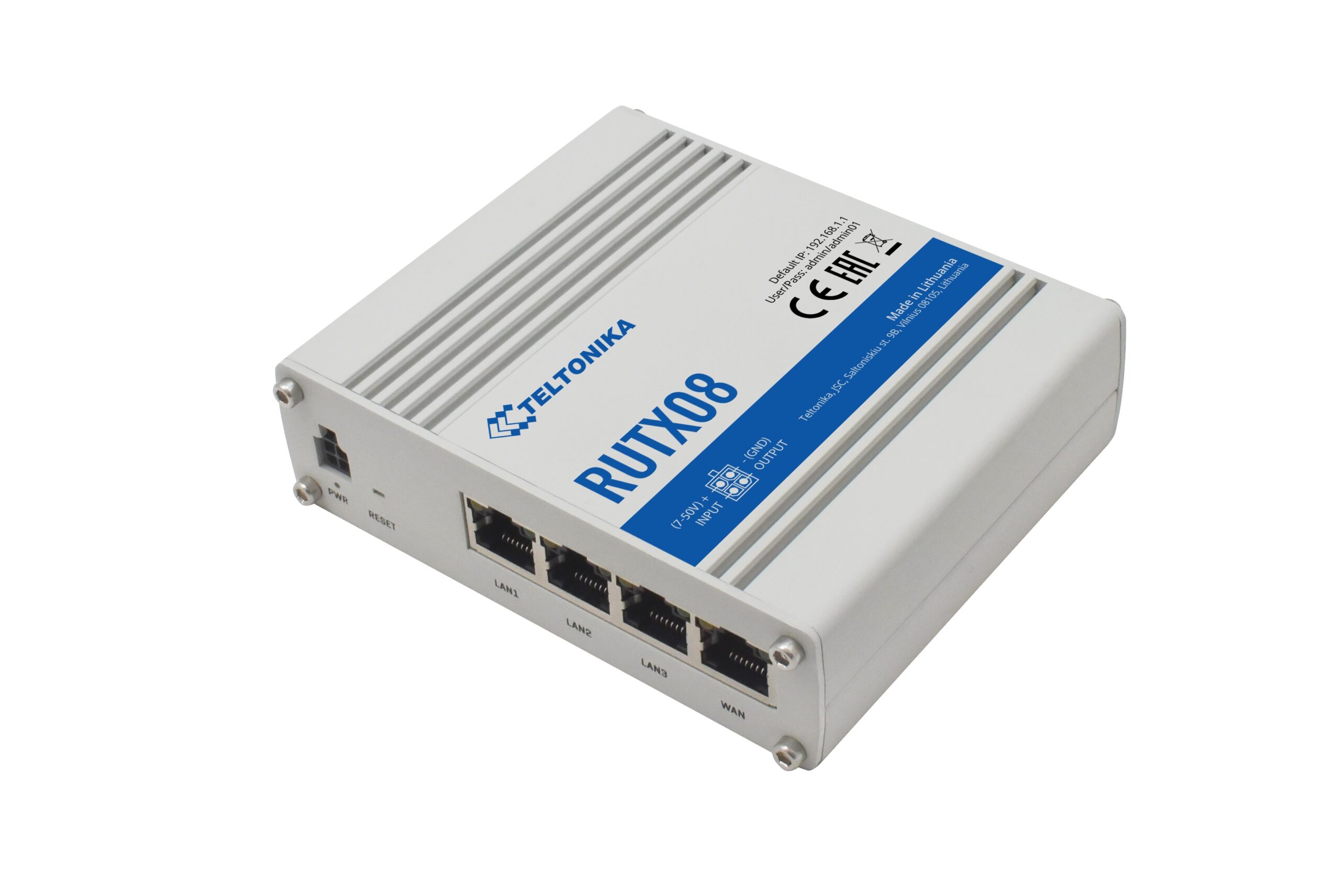 ROUTER Teltonika "RUTX08", 1 x WAN port 10/100/1000 Mbps, 4 x LAN port 10/100/1000 Mbps, USB 2.0 "RUTX08000000" (timbru verde 0.8 lei)