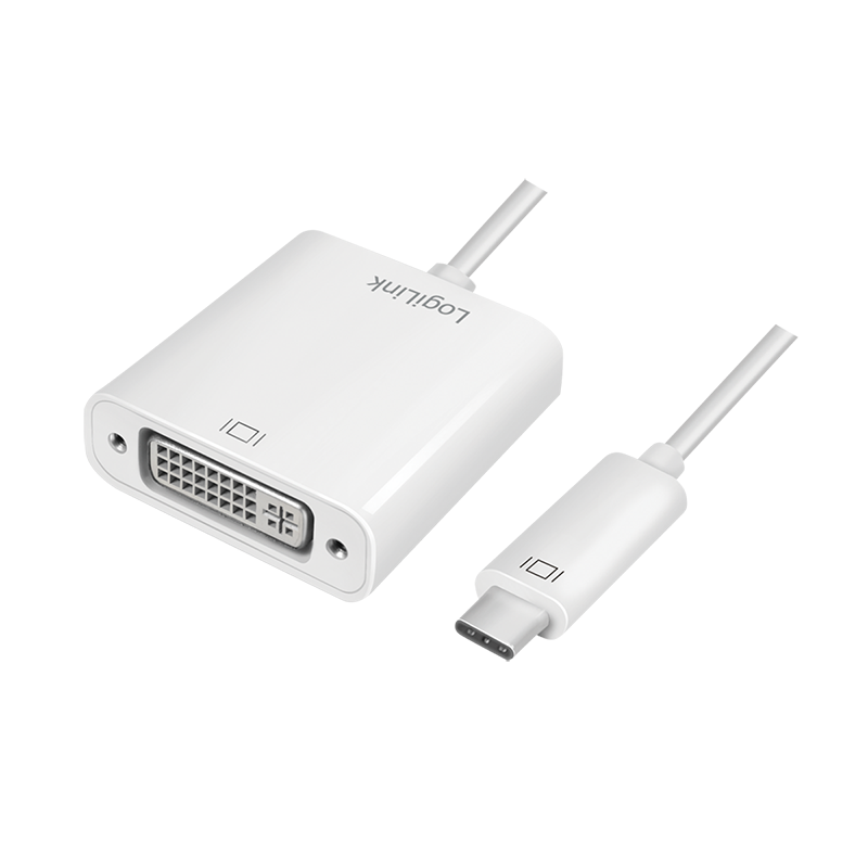 ADAPTOR video LOGILINK, adaptor USB-C (T) la DVI-I DL (M) 24+5pin, 0.15m, conectori nichelati, rezolutie maxima Full HD (1920 x 1200), plastic, dublu ecranaj, alb, "UA0245A" (timbru verde 0.18 lei)