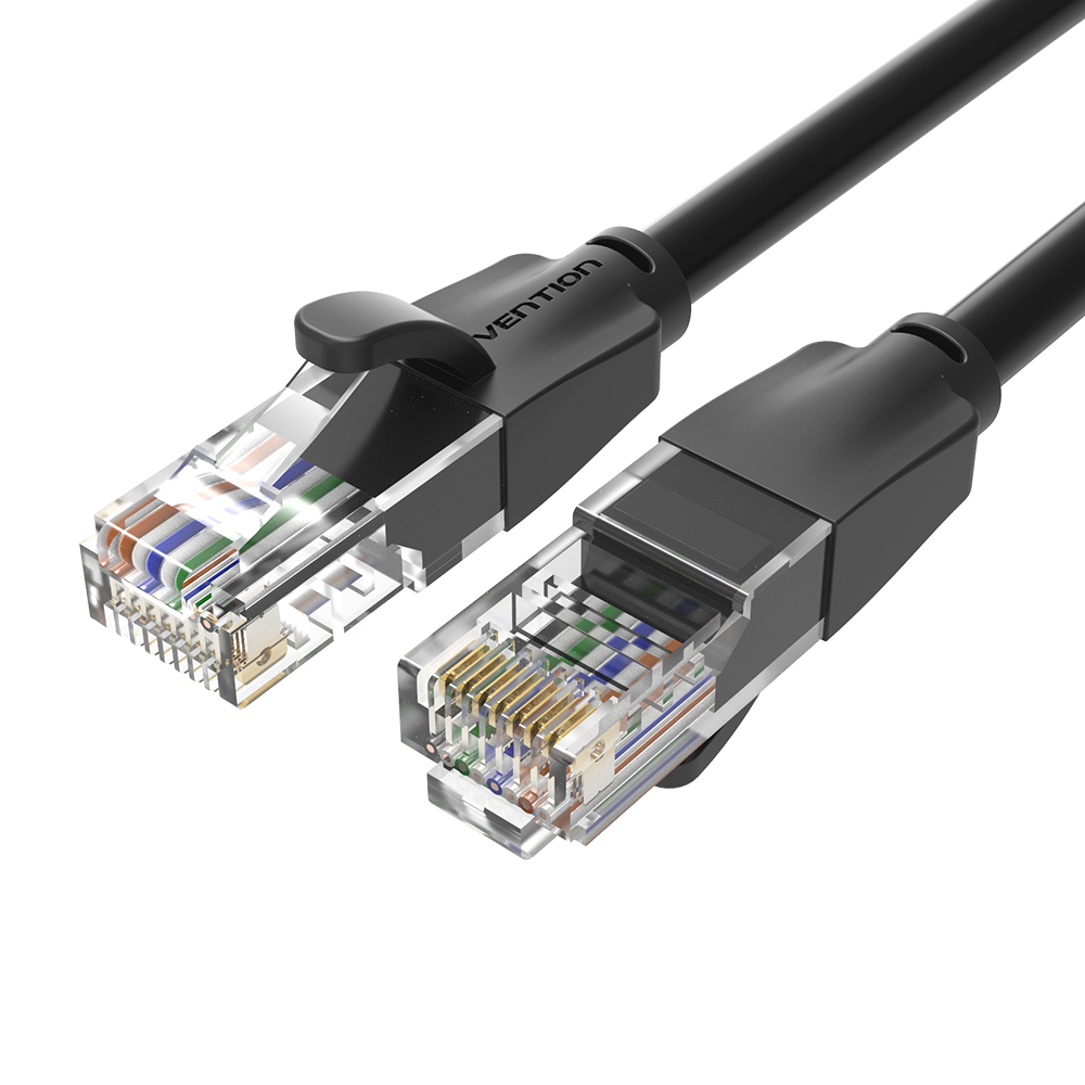 Patch cord UTP Vention, Cat. 6, RJ-45 (T) la RJ-45 (T), 1m, AWG 26, 1000Mbps, negru, "IBEBF" (timbru verde 0.08 lei) - 6922794741041
