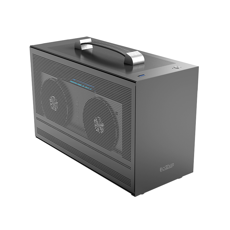 CARCASA PCCOOLER, Mini Tower, ITX, fara sursa, fereastra laterala tip MESH, gri, USB 3.2 gen 1 x 1, USB Type-C x 1, "MINI I100G PRO MESH"