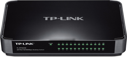 SWITCH TP-LINK 24 porturi 10/100Mbps, carcasa plastic "TL-SF1024M" (timbru verde 2 lei)