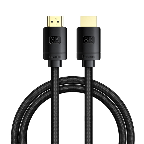 CABLU video Baseus High Definition, HDMI(T) la HDMI(T), versiunea 2.1, rezolutie maxima 8K UHD (7680 x 4320) la 60 Hz, conectori auriti, 1m, negru "CAKGQ-J01" (timbru verde 0.18 lei) - 6953156204157
