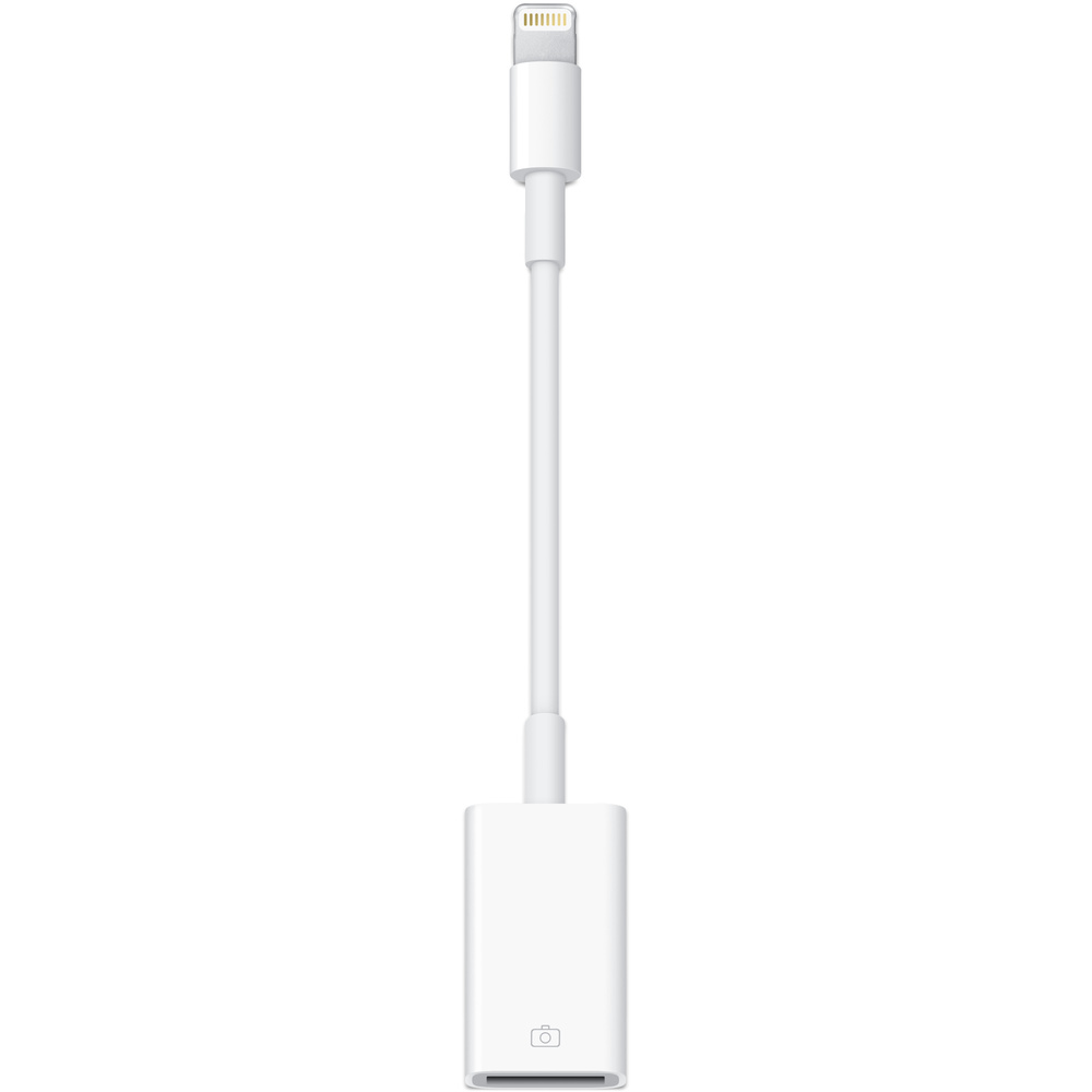 Adaptor USB smartphone Apple, Lightning (T) la USB 2.0 (M), cauciuc, alb, "md821zm/a" (timbru verde 0.08 lei)