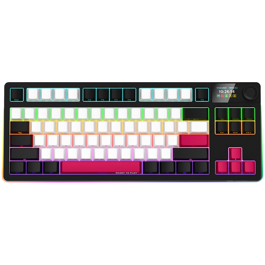 LORGAR KBP70TKLW, Wireless TKL Mechanical Gaming Keyboard Pro, Black/red, EN layout "LRG-KBP70TKLW-BK-US" (timbru verde 0.8 lei)