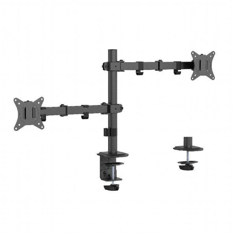 SUPORT de birou Gembird, pt 2 TV/monitor plat, diag. max 32 inch, rotatie, inclinare, pivotare, orizontal, vertical, max 2x9 kg, "MA-D2-03"
