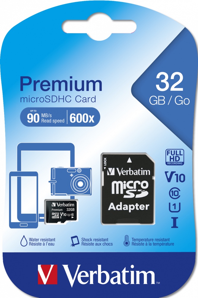 MEMORIE MICRO SDHC VERBATIM 32GB C10 "44083" (timbru verde 0.03 lei)