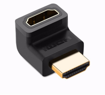 ADAPTOR video Ugreen, "HD112" cupla extender HDMI (T) la HDMI (M), 90 grade sus, rezolutie maxima 4K UHD (3840 x 2160) la 60 Hz, conectori auriti,negru "20110" (timbru verde 0.08 lei) - 6957303821105
