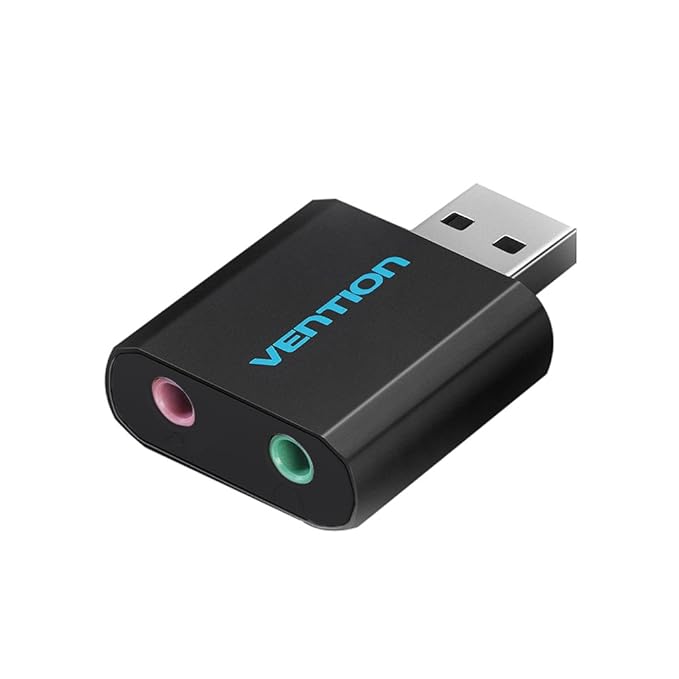 PLACA de SUNET Vention, extern, 2.1, interfata USB 2.0 (T) la 2x 3.5mm Jack (M), negru, "VAB-S17-B" (timbru verde 0.08 lei)
