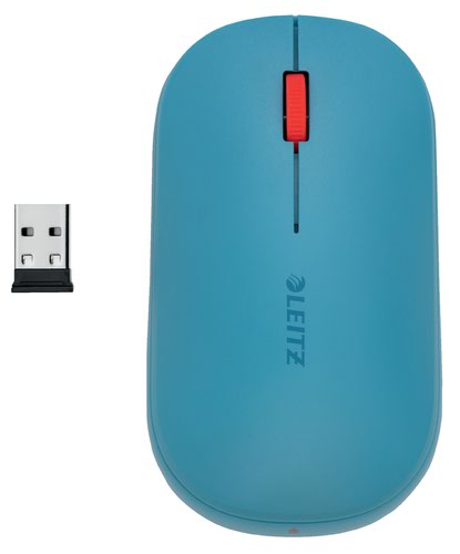 MOUSE LEITZ COSY, conexiune duala, dimensiune medie, albastru celest "65310061" (timbru verde 0.18 lei)