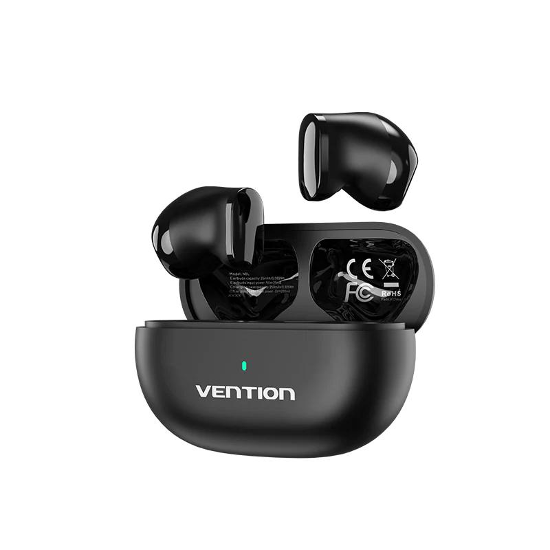 Casti TWS Vention, wireless, tip butoni, smartphone,BT 5.3, mic pe casca,USB-C, acumulator charging case 250mAh,pana la 20 ore,Low audio latency,negru "NBLB0" (timbru verde 0.18 lei)-6922794778641