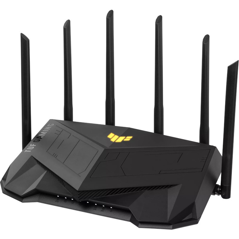 ASUS TUF Gaming AX6000 Dual Band WiFi 6 Gaming Router with dedicated Gaming port Dual 2.5G port AiMesh AiProtection Pro AURA RGB "90IG07X0-MO3C00" (timbru verde 0.8 lei)
