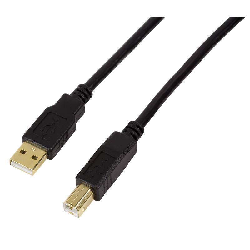 CABLU USB LOGILINK pt. imprimanta, USB 2.0 (T) la USB 2.0 Type-B (T), 10m, black, "UA0264" (timbru verde 0.08 lei)