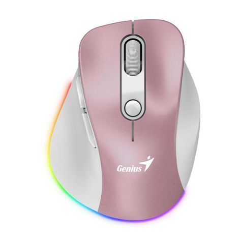 MOUSE Genius, Ergo "9000S Pro", PC sau NB, wireless, 2.4GHz, optic, 2400 dpi, butoane/scroll 5/1, , roz, "31030039403" (timbru verde 0.18 lei)