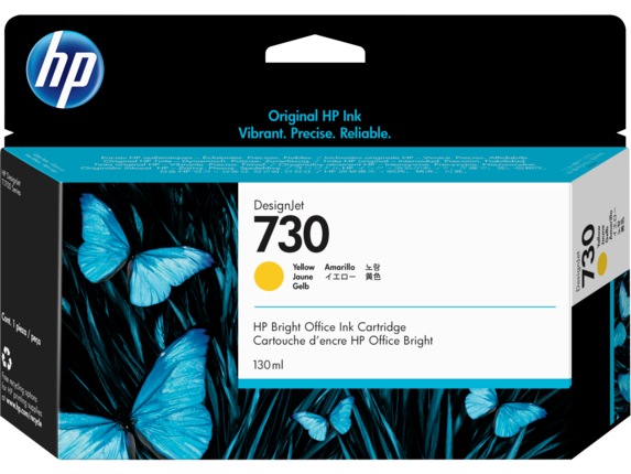 Cartus Cerneala Original HP Yellow, nr.730, pentru DesignJet T1600|T1700|T2600, 130ml, (timbru verde 0.15 lei), "P2V64A"