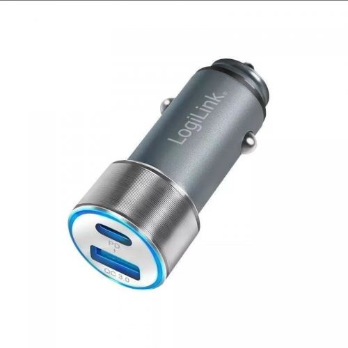 ALIMENTATOR auto LOGILINK, 1 x USB-C PD, 1 x USB-A QC, 36W, pt. bricheta auto 1 x USB, protectie scurt-circuit / supratensiune / supracurent, black, "PA0252" (timbru verde 0.18 lei)