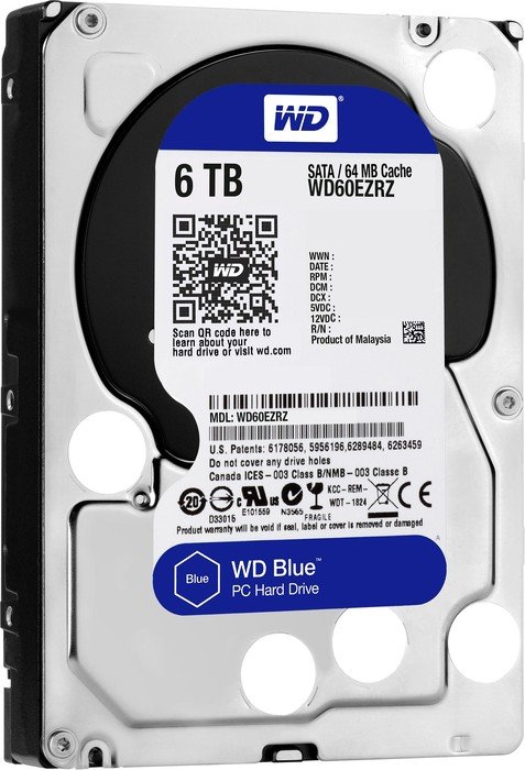 HDD WD 6 TB, Blue, 5.400 rpm, buffer 256 MB, pt. desktop PC, "WD60EZAZ"