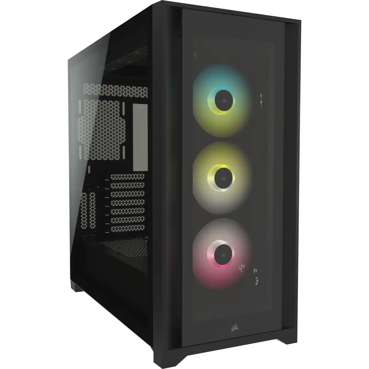 CARCASA CORSAIR Middle Tower, ATX, "iCUE 5000X RGB", fara sursa, sticla securizata, fanx3, USB 3.0x2, USB 3.1 gen 2 Type-Cx1,Jack 3.5 mmx1,mesh, fan ctr, negru "CC-9011212-WW" (timbru verde 0.24 lei)