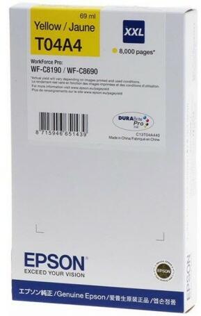 Cartus Cerneala Original Epson Yellow, T04A440, pentru WorkForce WF-C8190|WF-C8690, 8k, incl.TV 1.2incl.TV, "C13T04A440"