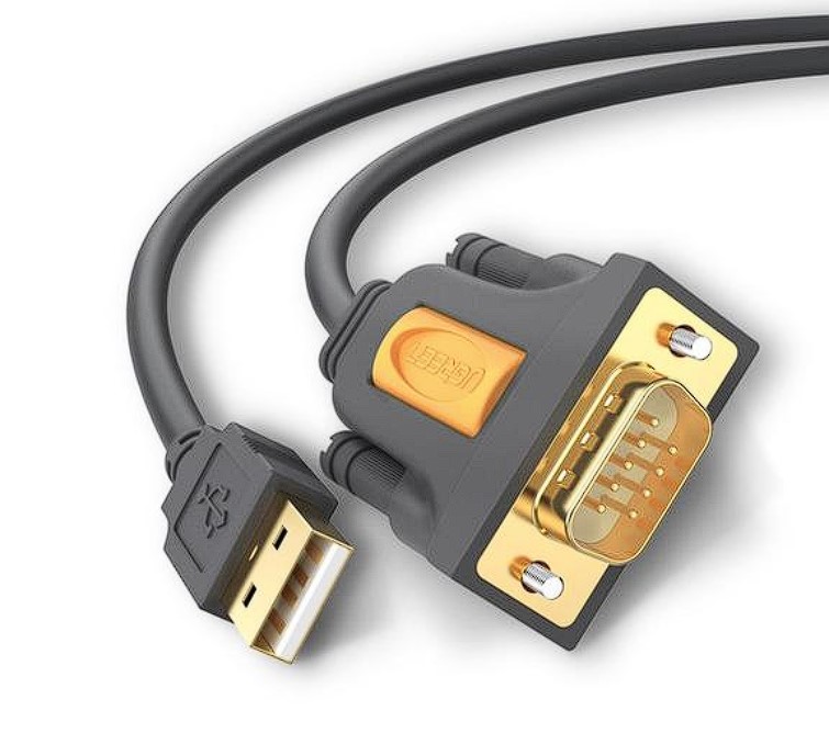 CABLU USB Ugreen adaptor, "CR104" USB 2.0 (T) la Serial DB9M (9-pin)(RS232)(T), 1m, negru, "20210" (timbru verde 0.08 lei) - 6957303822102