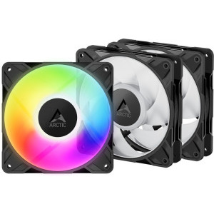 Set 3 ventilatoare Arctic "P12 Pro A-RGB - 3 Pack", 120mm, 600 - 3000 RPM, FDB, 77 cfm, 4-Pin Fan Plug + 4-Pin Socket, lungime cablu 400 mm + 80 mm Daisy-Chain, negru, "ACFAN00310A" (timbru verde 0.54lei) - 4895265000126
