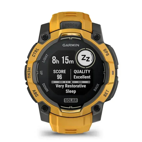 Smartwatch Instinct 3 45 mm, Solar, Sunburst with Sunburst/Grey Band"010-02934-02" - imagine 10