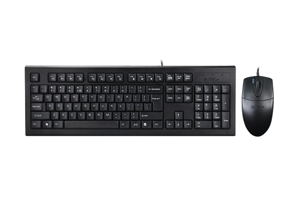 Kit TASTATURA si Mouse A4TECH, "KR-85+OP-620D", cu fir, 104 taste format standard, mouse 1000dpi, 4/1 butoane, negru, "KR-8520D-USB" (timbru verde 0.8 lei)