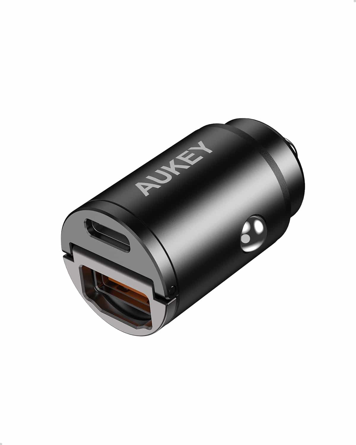 Alimentator Smartphone auto Aukey, CC-A3, 30W, fast charge, alimentare bricheta, 1 x USB-C, 1 x USB-A, negru, "LLTSN1017990" (timbru verde 0.18 lei) - 608119202393