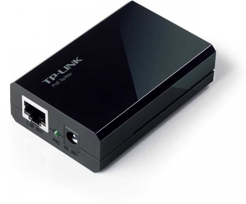 SPLITTER PoE TP-LINK 2 porturi Gigabit, compatibil IEEE 802.3af, alimentare 5V/12V, carcasa plastic "TL-PoE10R" (timbru verde 2 lei)