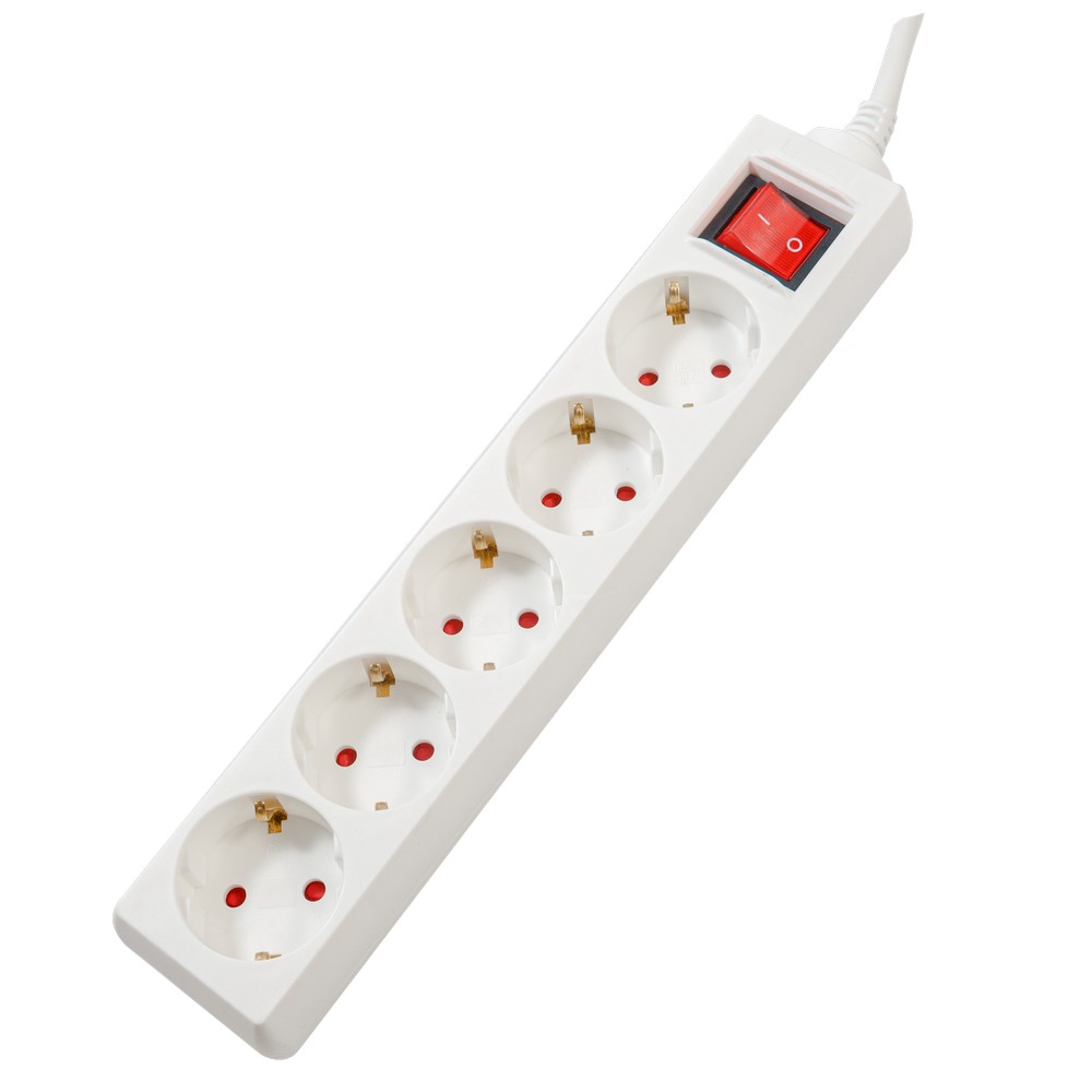 PRELUNGITOR SPACER, Schuko x 5, conectare prin Schuko (T), cablu 1.8 m, 16 A, max. 3500W, protectie supratensiune, protectie copii, Alb, "PP-5-18 v2" (timbru verde 0.18 lei)
