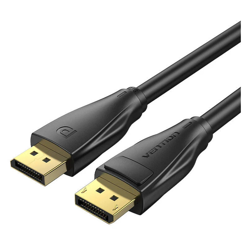Cablu video Vention, DisplayPort(T) la DisplayPort(T), 1m, rezolutie 8K la 60Hz/4K la 120Hz, PVC, negru, "HCDBF" (timbru verde 0.08 lei) - 6922794762053