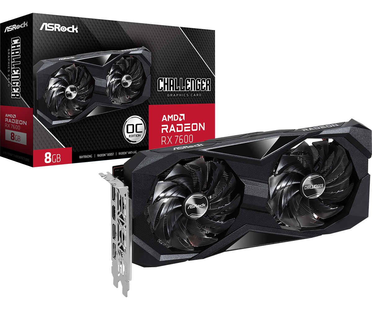 Placa Video Asrock Radeon RX 7600 Challenger 8G OC "RX7600 CL 8GO"