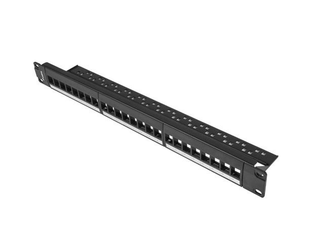 Patch panel gol 24 porturi 1U negru "PPKS-1024-B"