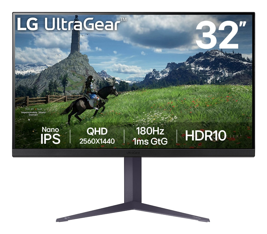 Gaming UltraGear 32GS85Q-B 31.5 inch QHD IPS 1 ms 180 Hz HDR FreeSync & G-Sync Compatible "32GS85Q-B" (timbru verde 7 lei)