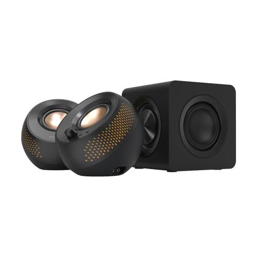 CREATIVE PEBBLE X Plus USB-C 2.1 Speakers w/Bluetooth 5.3, RGB Lighting, Aux, black "51MF0495AA000" (timbru verde 0.8 lei)