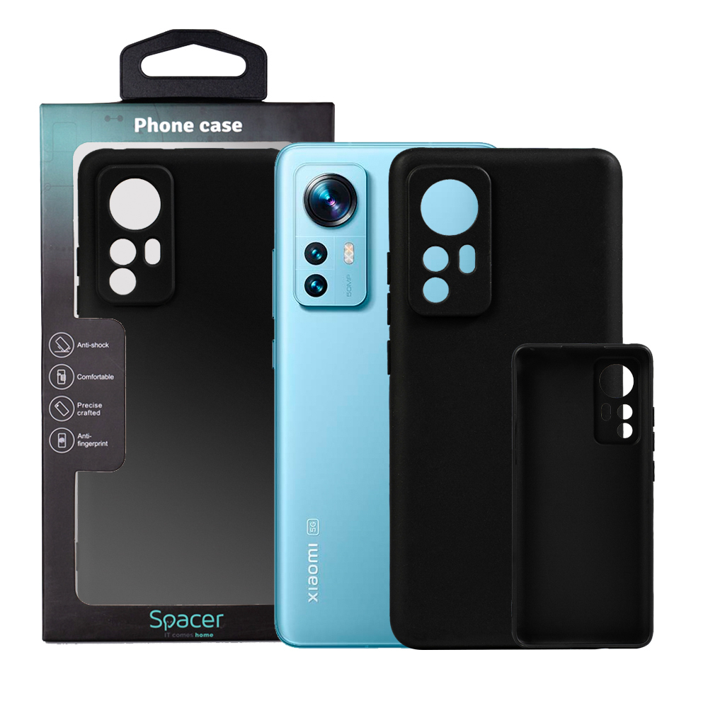 Husa Xiaomi 12 X Spacer, negru, grosime 1.5mm, material flexibil TPU "SPPC-XI-12X-TPU"