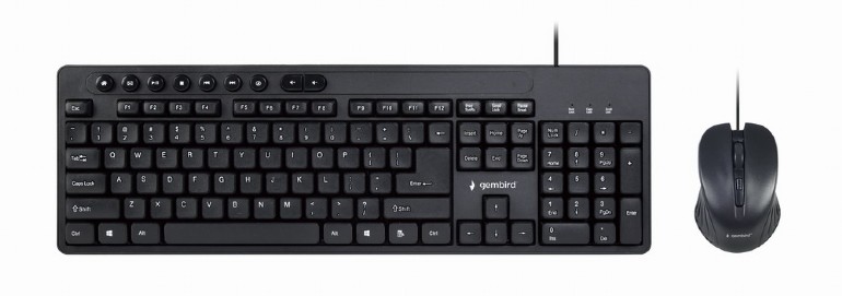 KIT wired GEMBIRD, tastatura 104 taste + mouse optic 1600dpi 3 butoane rotita scroll, black "KBS-UM-04" (timbru verde 0.8 lei)x