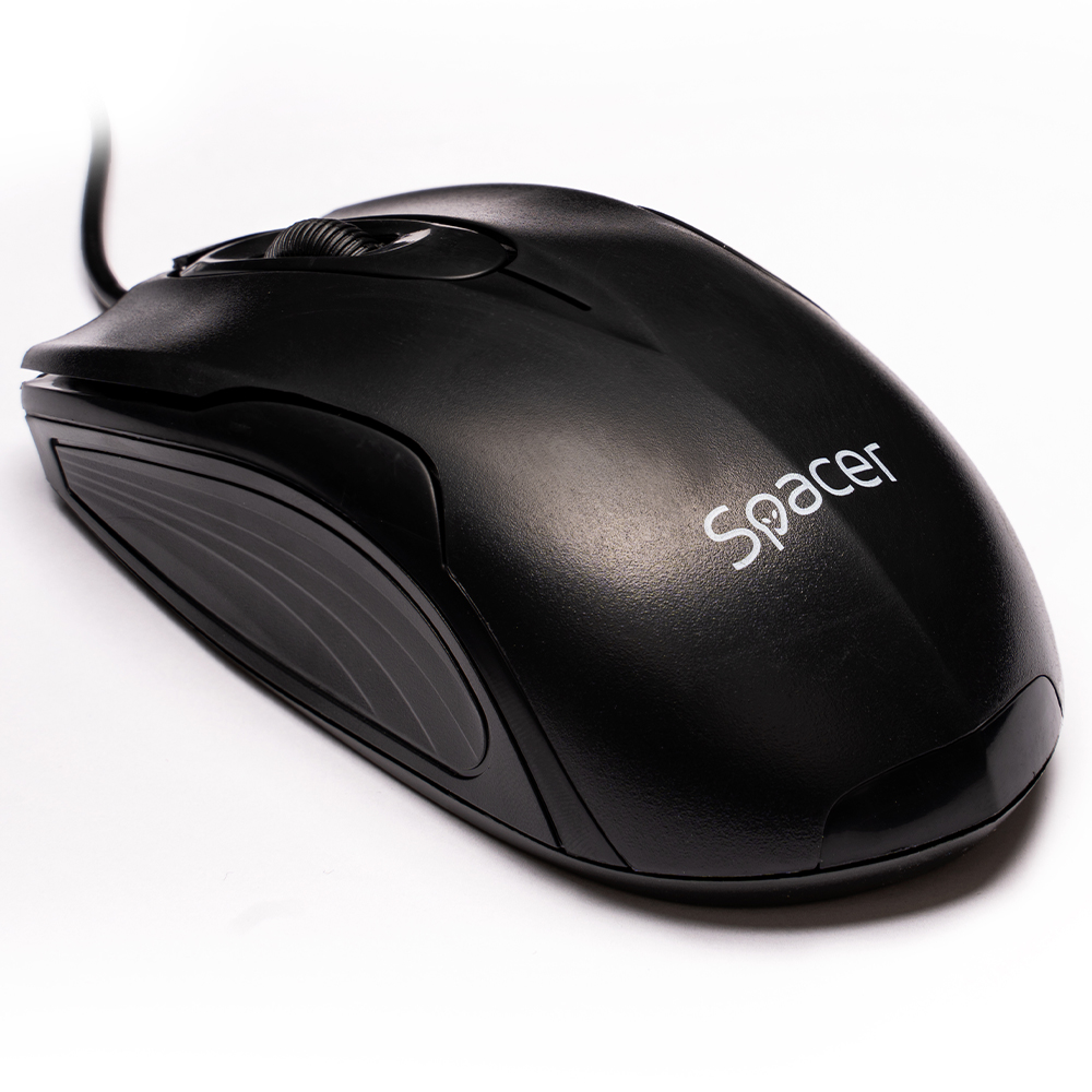 MOUSE Spacer, PC sau NB, cu fir, USB, optic, 1200 dpi, butoane/scroll 3/1, , negru, "SPMO-M11" (timbru verde 0.18 lei)