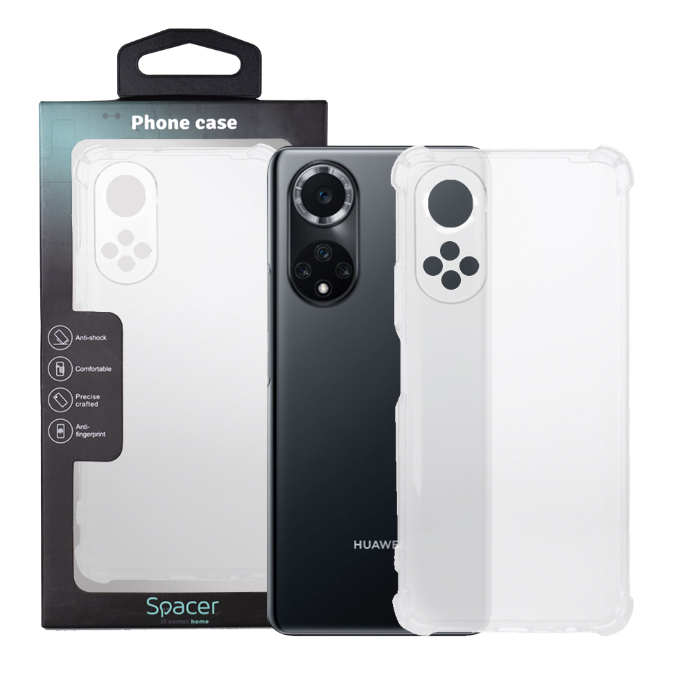 Husa Huawei telefon Nova 9, transparent, tip back cover, protectie suplimentara antisoc la colturi, material flexibil TPU, "SPPC-HU-N9-CLR"