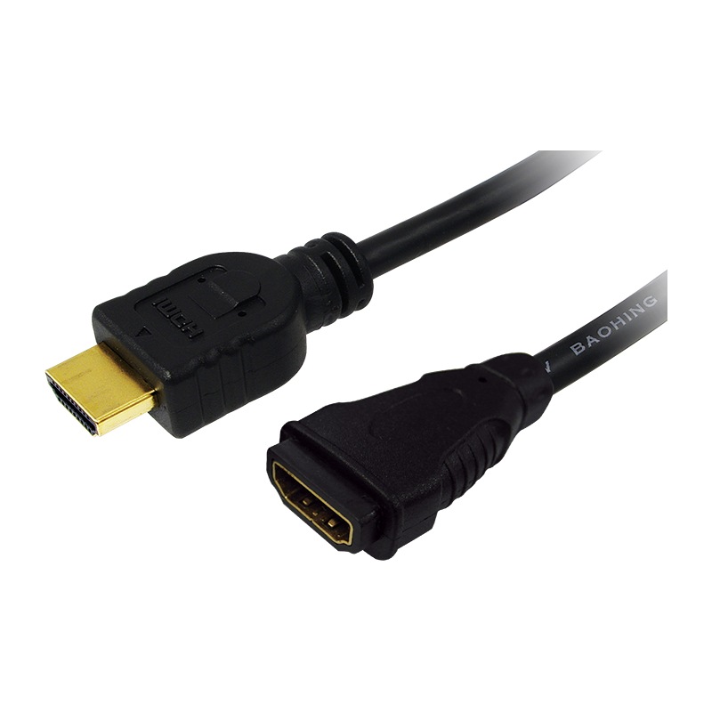 CABLU video LOGILINK, adaptor HDMI (T) la HDMI (M), 5m, conectori auriti, rezolutie maxima 4K DCI (4096 x 2160) la 60 Hz, negru, "CH0058" (timbru verde 0.8 lei)