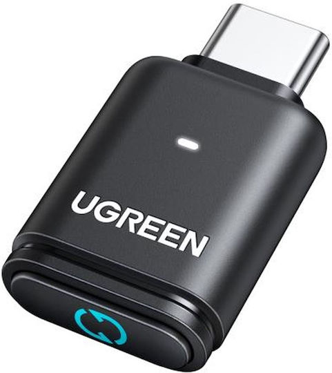 ADAPTOARE Bluetooth Ugreen, "BT501" conectare prin USB Type-C, distanta 10 m (pana la), suport audio, Bluetooth v5.3, negru "45008" (timbru verde 0.18 lei) - 6941876240081