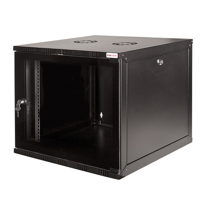 CABINET 19" LOGILINK 12U 540x550mm, fixare pe perete, Flatpack (dezasamblat), Black, usa sticla cu blocare, otel 1.5mm, sarcina maxima 50Kg, "W12A54B"