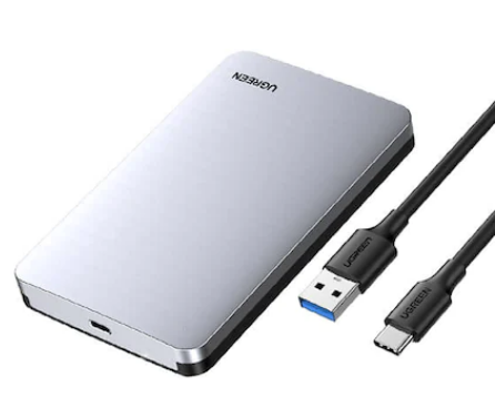 RACK extern Ugreen, "CM300" pt HDD si SSD SATA 2.5" conectare USB 3.1 Gen2 max 6 Gbps, cablu inclus USB to USB Type-C, aluminiu, gri "70498" (timbru verde 0.8 lei) - 6957303874989