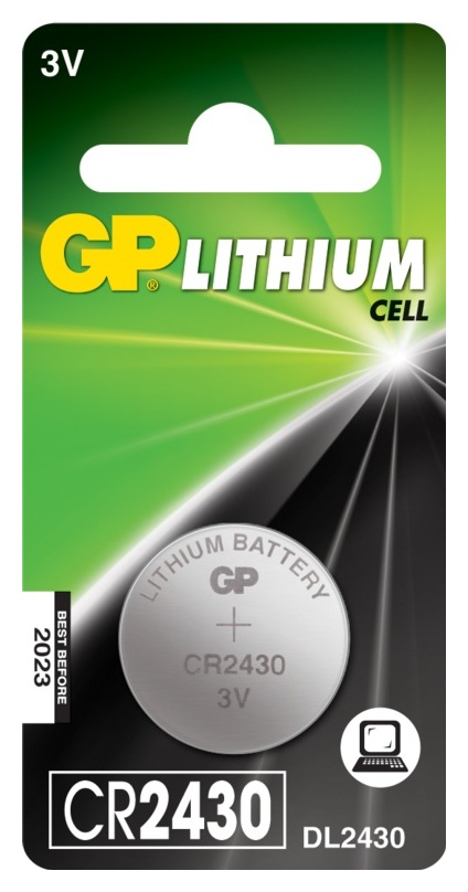 Baterie GP Batteries, butoni (CR2430) 3V lithium, blister 1 buc. "GPCR2430-2CPU1" "GPPBL2430052" - 945242 (timbru verde 0.01 lei)